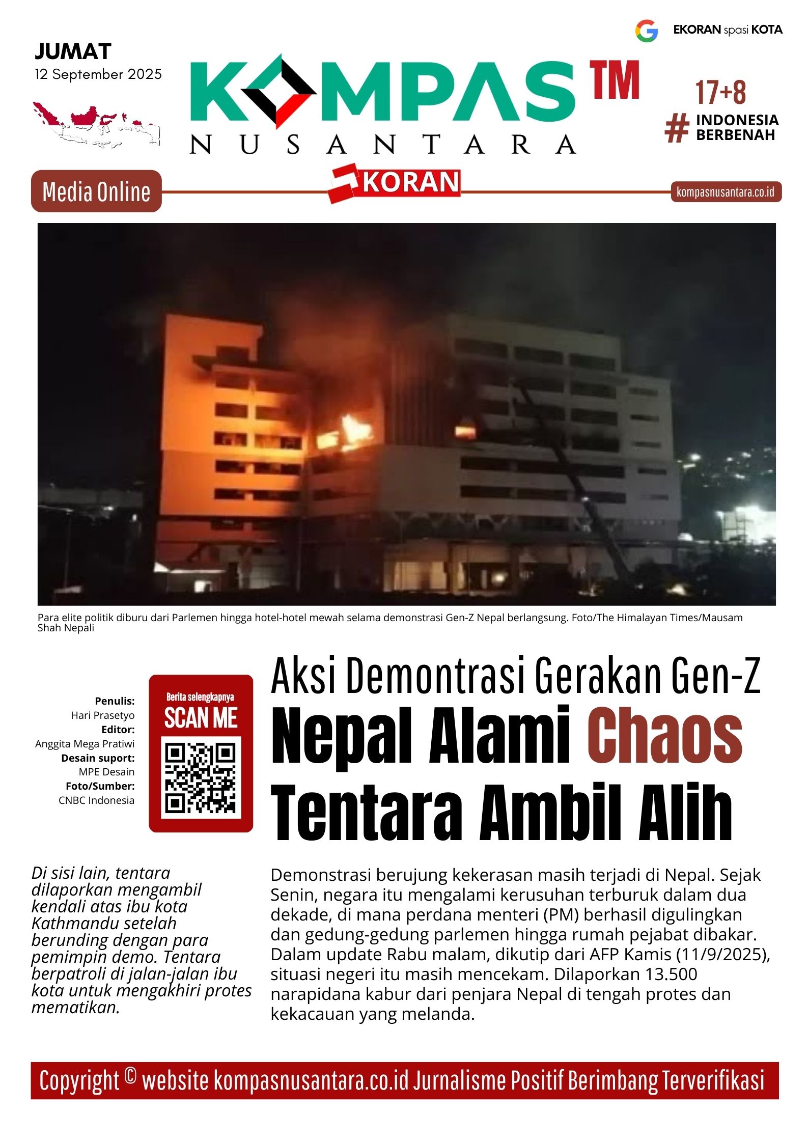Ekoran 12 September 2025, Kompas Nusantara Indonesia