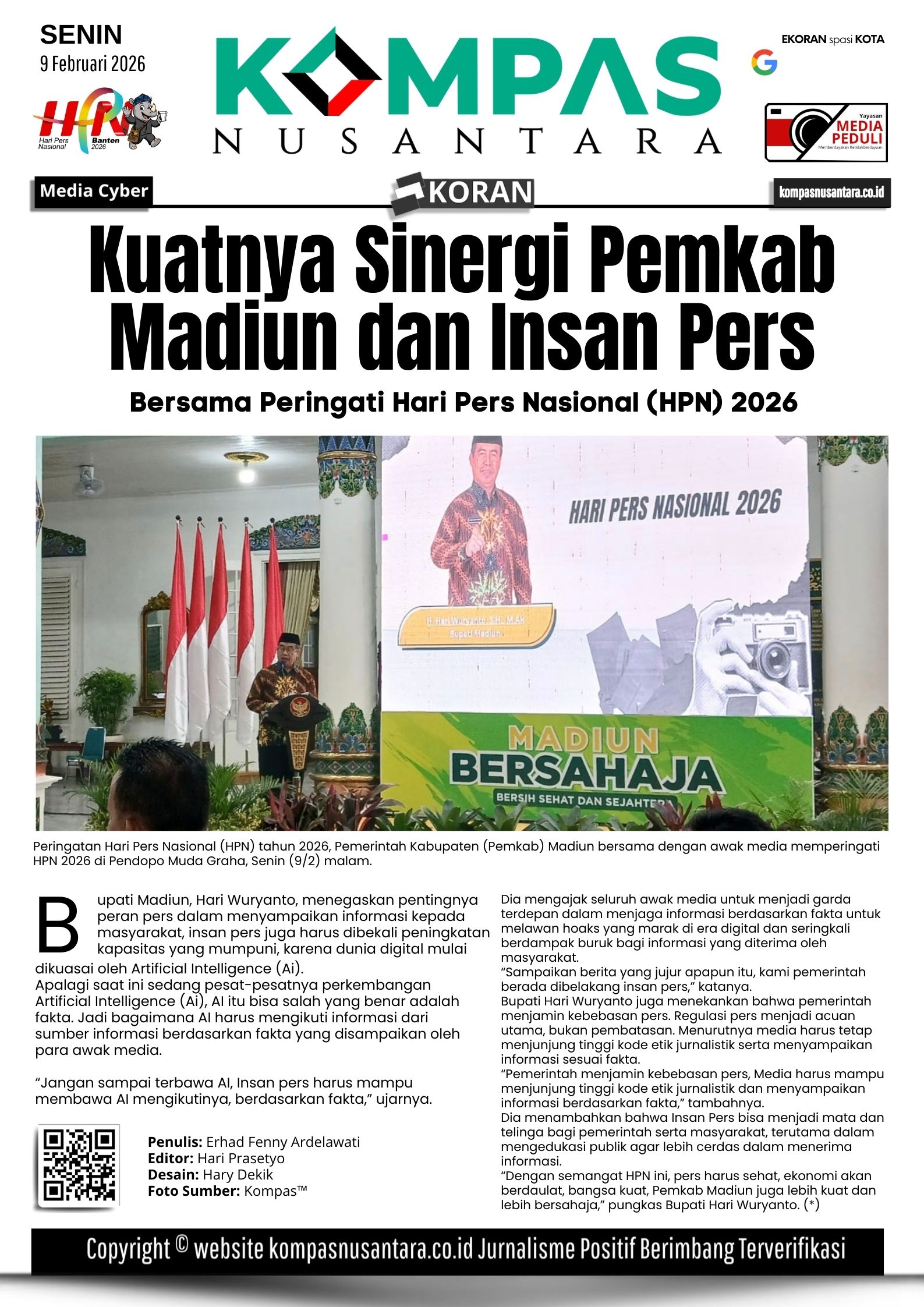 Kuatnya Sinergi Pemkab Madiun dan Insan Pers, Bersama Peringati Hari Pers Nasional 2026