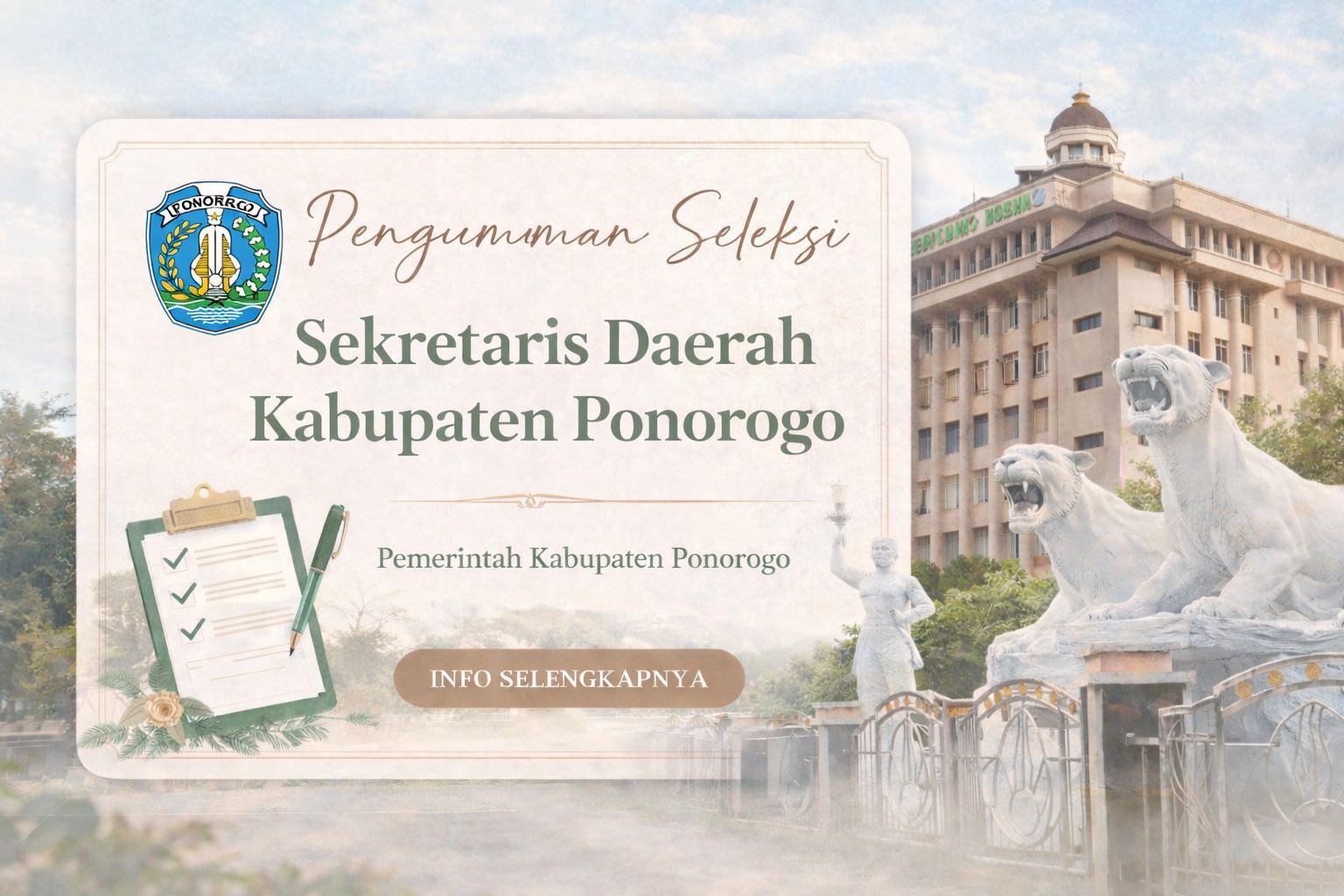 Pengumuman Seleksi Sekda Ponorogo