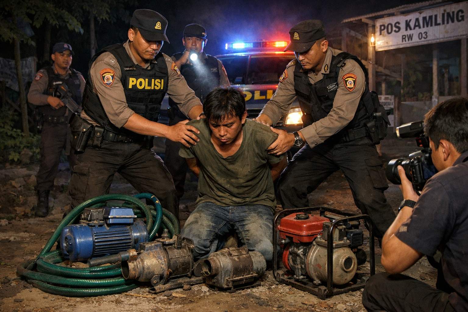 Pencuri Pompa Air di Magetan di Bekuk Polisi