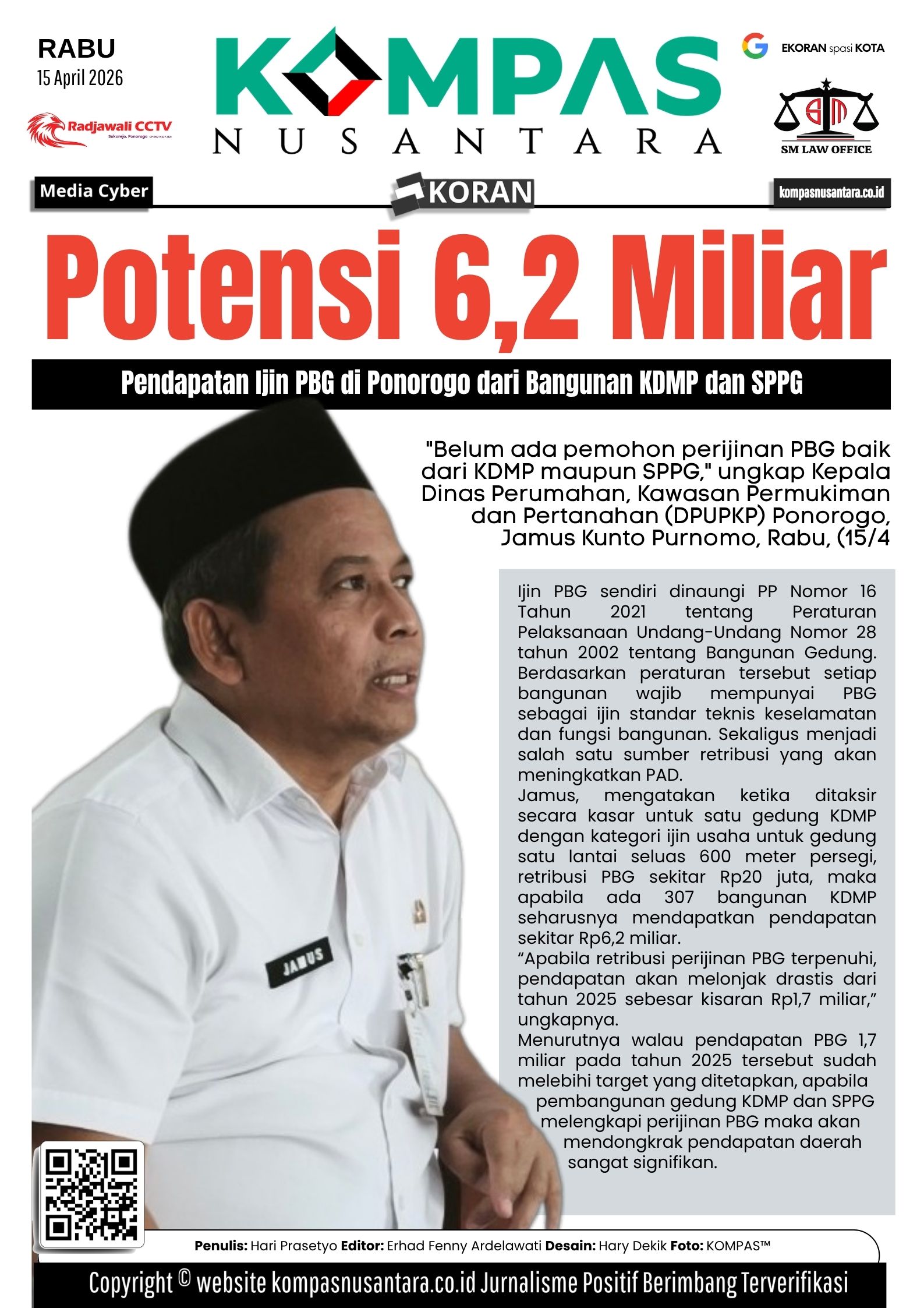 Potensi PAD Perijinan PBG KDMP dan SPPG di Ponorogo