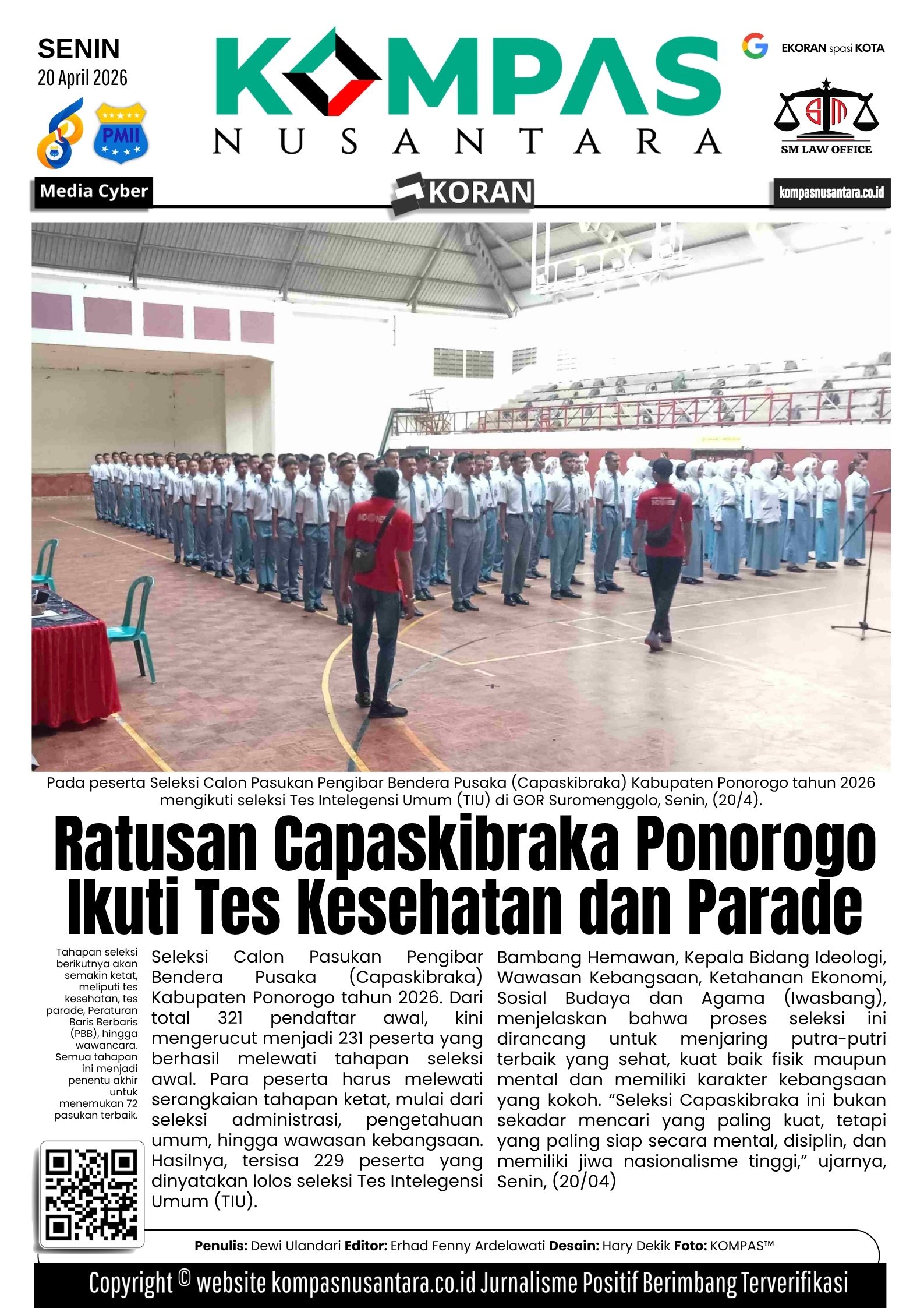 Ratusan Capaskibraka Ponorogo Ikuti Seleksi TIU