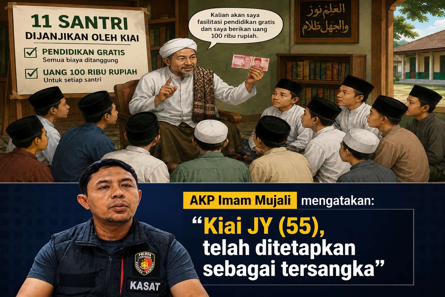 Modus Janjikan Pendidikan Gratis dan Rp100 Ribu, Kiai di Ponorogo Cabuli 11 Santri