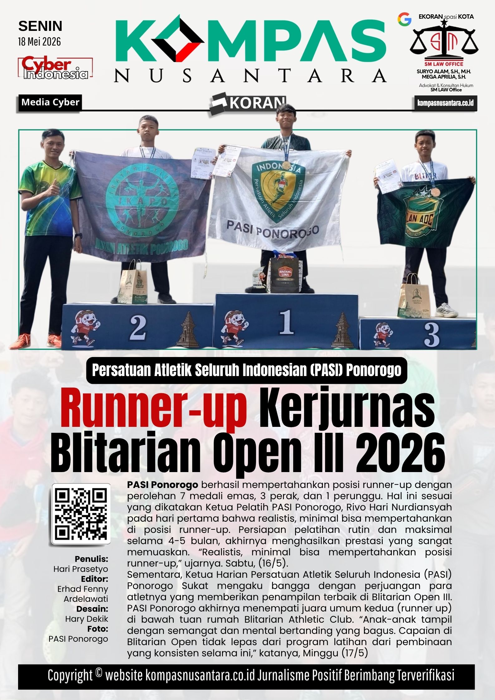 PASI Ponorogo Runner-up di Kejurnas Blitarian Open III Tahun 2026