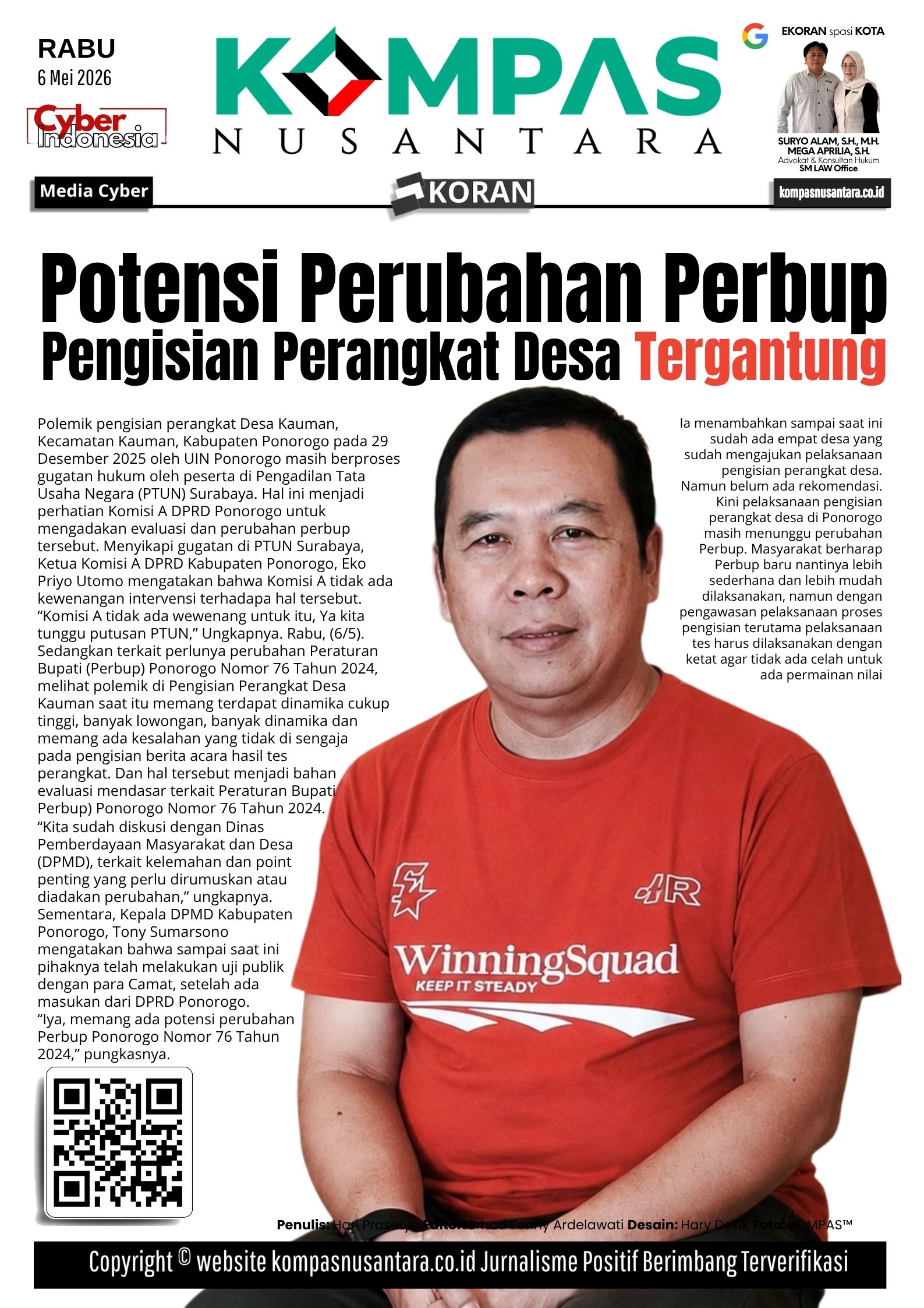 Potensi Adanya Perubahan Perbup, Pengisian Perangkat Desa di Ponorogo Tergantung