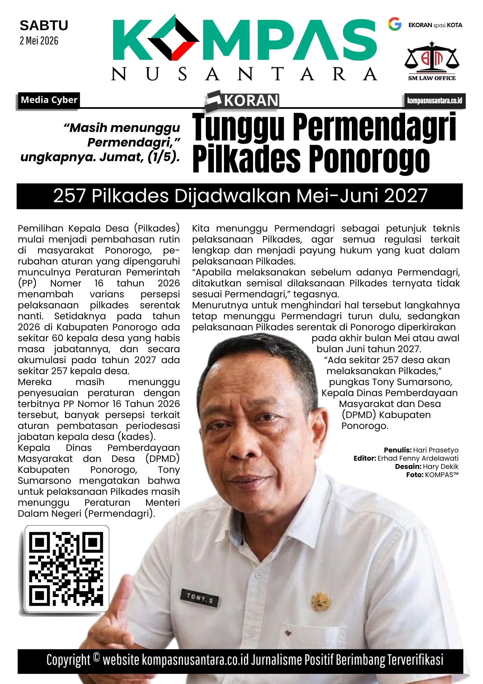 257 Pilkades di Ponorogo Menunggu Permendagri